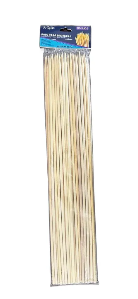 Palo brocheta madera 40cm c/50